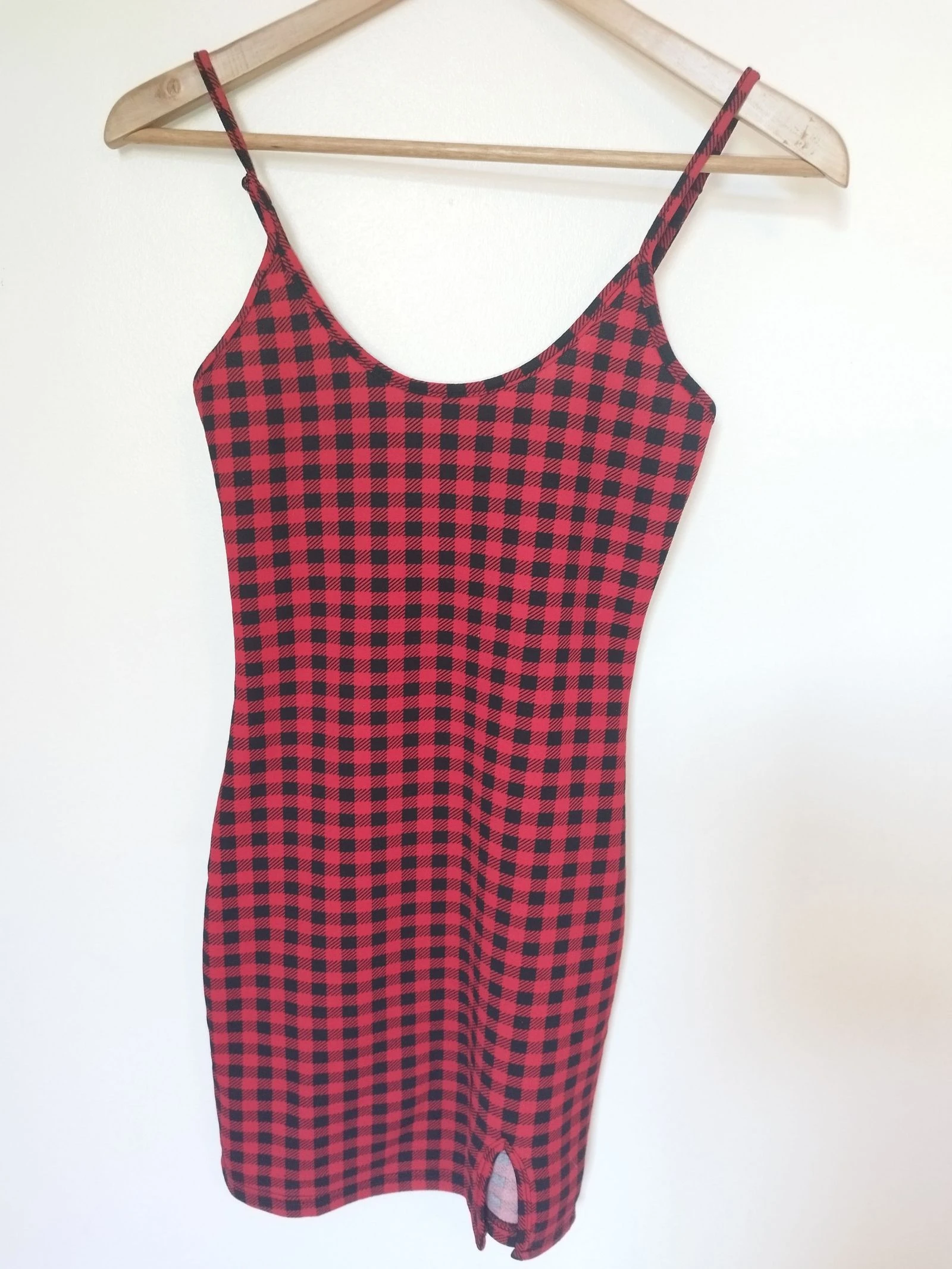 Robe rouge tartan noire rouge s 34 36
